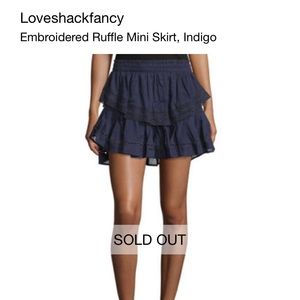 LoveShackFancy ruffle mini skirt EUC